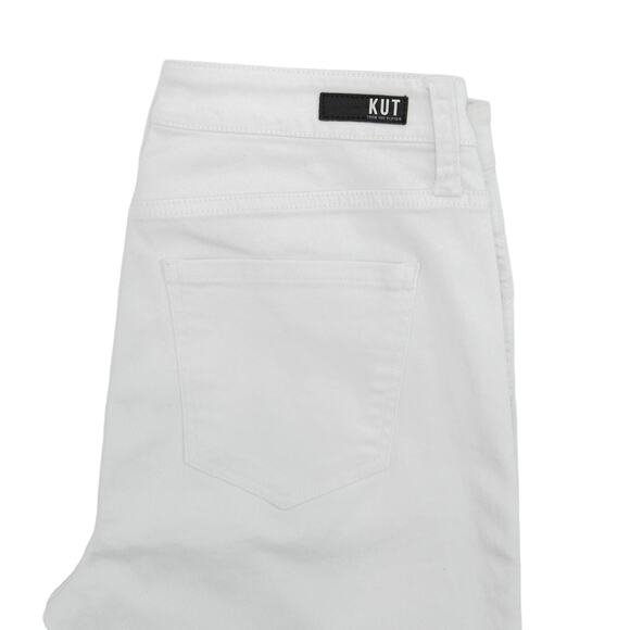 Kut From The Kloth Rachael High Rise Fab Ab Mom Raw Hem Optic White Size 0 - Picture 4 of 13